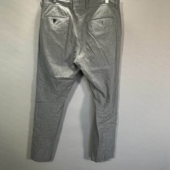 J Crew Pants Mens 34 Bedford Dress Pant Gray Cotton Flat Front Pockets Straight - Picture 6 of 8
